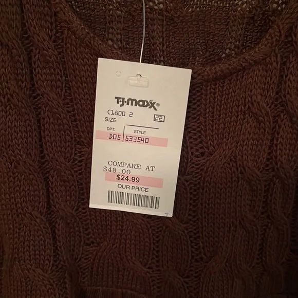 NWT Marty M. Brown Knit Tank Top - Picture 3 of 4